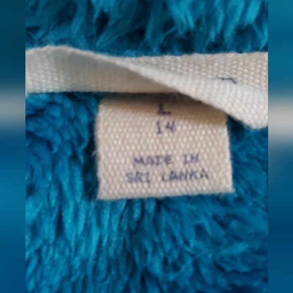 LANDS END FAUX FUR JACKET IN TEAL L 14 - Picture 6 of 6